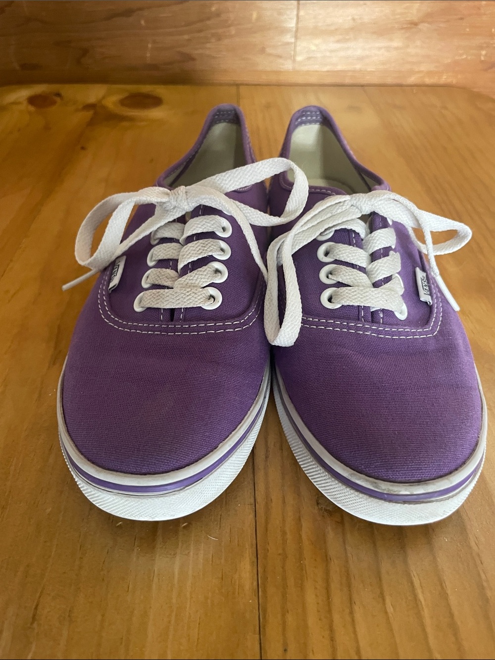 Vans Purple Canvas Low-Profile Sneakers with White Laces